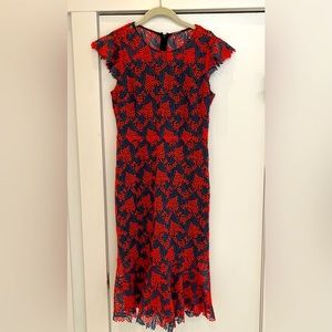 Elie Tahari vintage style crocheted dress with built in black silk slip.